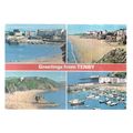 TENBY, Wales vintage used postcard by Dennis mu...