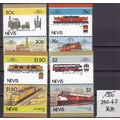 NEVIS [1986] MiNr 0340-47 ( **/mnh ) Eisenbahn ...