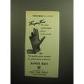1958 Daniel Hays Gloves Ad - Finger Free the most comfortable glove in the world