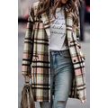 Pink Plaid Button Up Lapel Jacket