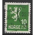 NORWAY 1926 NEW LION 10 ORE GREEN SG 187 FINE USED