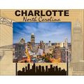 Charlotte North Carolina Laser Engraved Wood Pi...