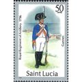 ST LUCIA, Gunner, grey 1985, 50c