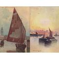 Venice Child Climbing Off Boat Antique Oilette ...