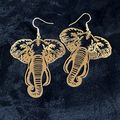 Earrings Hollow Elephant Design Golden Dangle #562