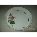 Quiche or Tart Ceramic Dish. Rose Design. As New.