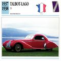 Collectors Club card. Classic Cars. Talbot-Lago SS