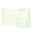 Ivory Dreamy Set Of 2 Silky Satin Standard Pill...