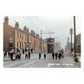 ptc3223 - Yorks. - Children & Tram outside Quee...