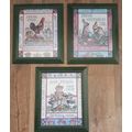 3 Country Farmhouse Kitchen Chicken Geese Rabbi...