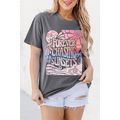 Gray FOREVER CHASING SUNSETS Graphic Summer T S...
