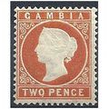 Gambia 1887 SG24 2d.Orange Mounted Mint.