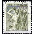 CZECHOSLOVAKIA, 1954 1k farm Woman, SG 822 (Sco...