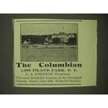 1909 The Columbian Resort Ad - 1,000 Island Park