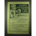 1909 Swift's Premium Pure Lard Ad - Swift's Lit...