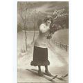 greetings postcard glamour bonne annee new year...