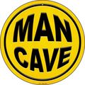 MAN CAVE 8" Round Circle Metal Sign aluminum ye...