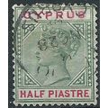 Cyprus 1894 SG40 1/2pi Green & Carmine Fine Use...