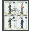 GUE 1974 SE~TE BLOCK OF 4 'GUERNSEY MILITIA' FI...