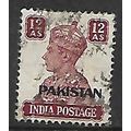 PAKISTAN 1947 KING GEORGE VI 12a RED SG12 FINE ...