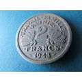 1943 FRANCE TWO FRANCS - COIN - 2 FREE POST. AAU