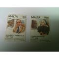 MALTA 1997 PIONEERS OF EDUCATION Pair 6c EBID 1