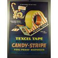 1949 Texcel Tape Ad - Texcel Tape the cellophane tape in the Candy-Stripe