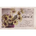 Birthday Greetings Dear Grace Antique Real Phot...