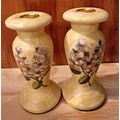 Hand Painted Floral Ceramic 6" Tall Candlestick...