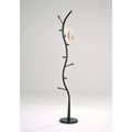 Black Metal Hall Tree Coat Rack Entryway Storag...