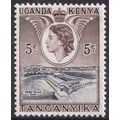 Kenya Uganda Tanganyika QEII 1954-59 5c Black D...