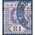 Ceylon 1923 SG354 1 Rupee Purple/ Pale Yellow D...