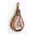 Orbicular Rhyolite Opal Bronze Copper Wire Wrap...