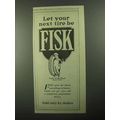 1921 Fisk Tires Ad - Let Your Next Tire Be Fisk