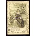 su3595 - Greetings - Embossed, Lady sat Alone, ...