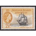 Falkland Islands QEII 1954-62 2 1/2d Black Yell...