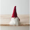 Knitted Red Gonk with Wooden Features and Faux ...