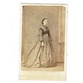 Victorian cdv photo young woman long frock stan...