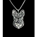 French Bull Dog Necklace Silver Frenchie Pendan...