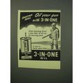 1951 3-in-One Oil Ad - Sportsman Agree Oil Your Gun