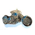 Blue Custom Chopper Bike Biker Motorcycle Chop ...