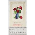 1914 postcard Birthday Greetings - red flowers