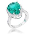 Laura 9.9ct Blue Green CZ Rhodium Classic Teard...