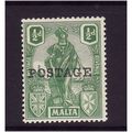 MALTA 1926 SG144 1/2d GREEN OPT'D POSTAGE U/M MINT