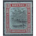 Brunei 1908 SG46 $1 Black, Red & Blue Mounted M...