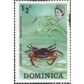 DOMINICA, CRUSTACEAN, Cyrique Crab, aqua blue 1973, ½c, #3