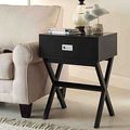 Modern 1-Drawer Bedside Table Nightstand End Ta...