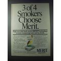1981 Merit Cigarettes Ad - 3 of 4 Smokers Choose