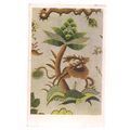 EMBROIDERED BED CURTAIN. Eng. 18th C. unused po...