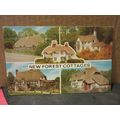 NEW FOREST COTTAGES, multiview. used postcard b...